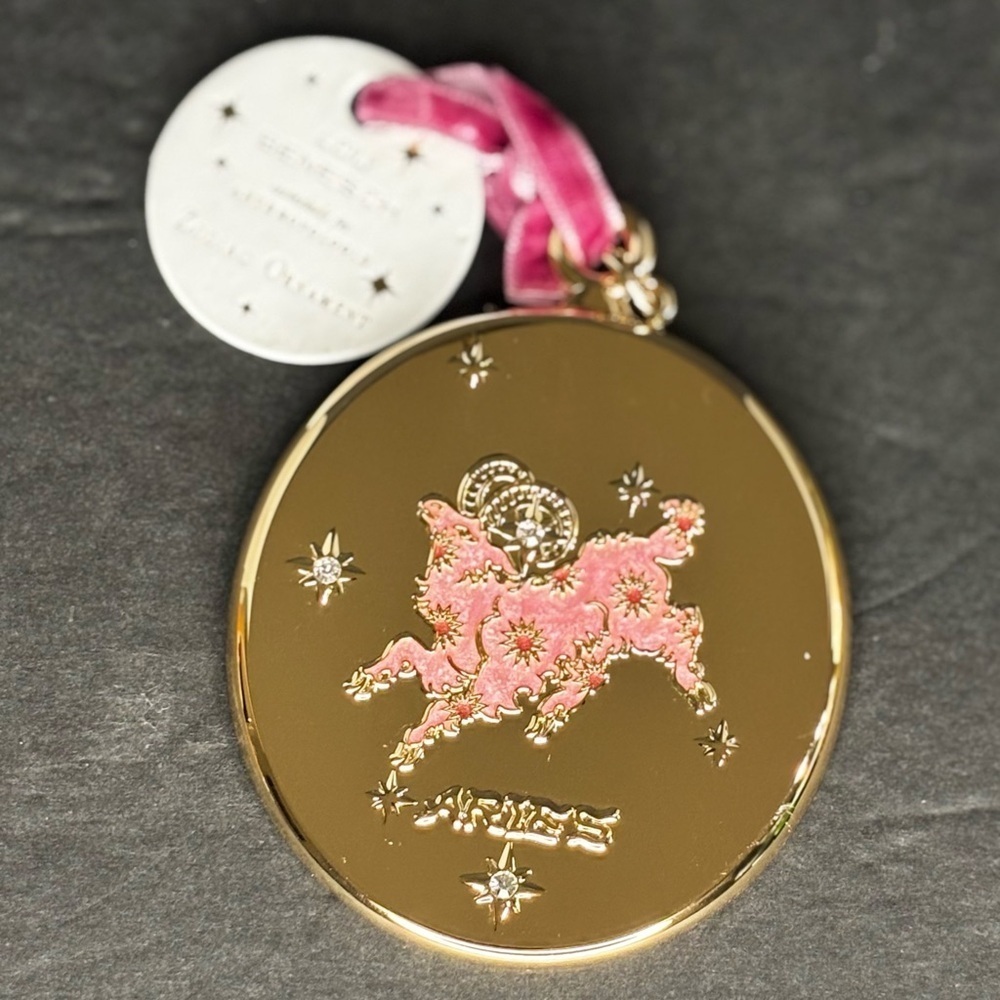 Anthropologie Lou Benesch Zodiac Ornament Gold Plated "Aries" NWT - Picture 2 of 10
